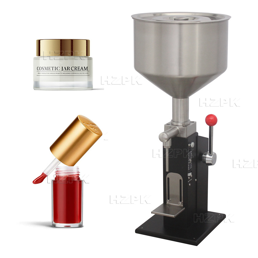 HZPK 5-50ml Small Hand Pressure Manual Paste Filling lip gloss filler Machine For Small Bottle A03