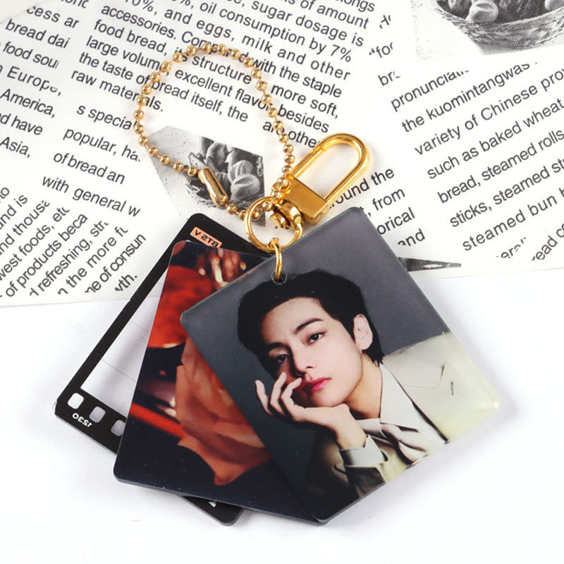 Paka Best seller BT Kpop S Photo Acrylic Acrylic Charm Sublimation Keychains Resin Custom Acrylic Keychain