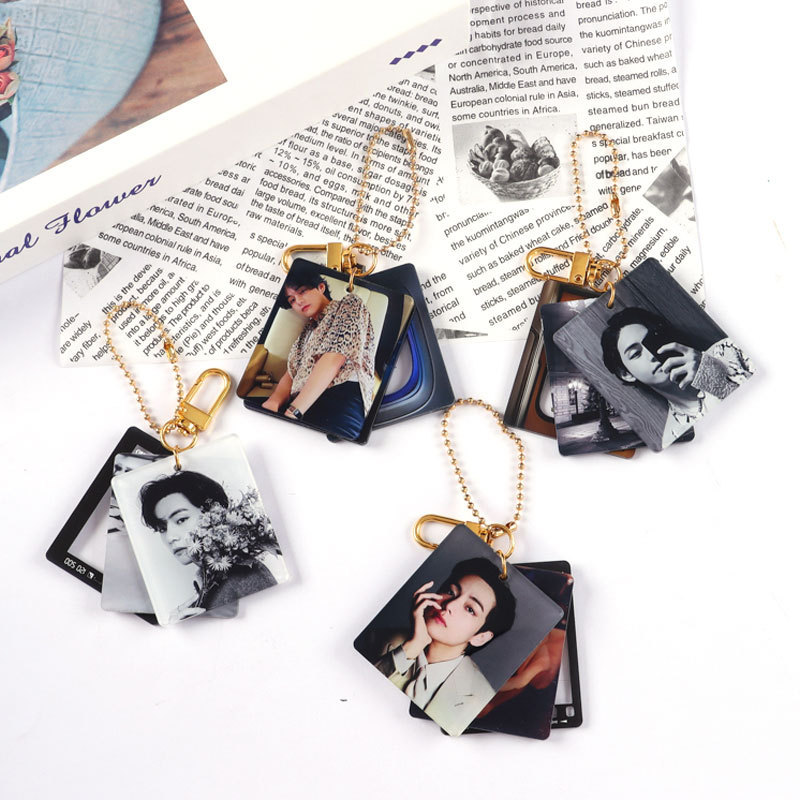 Paka Best seller BT Kpop S Photo Acrylic Acrylic Charm Sublimation Keychains Resin Custom Acrylic Keychain