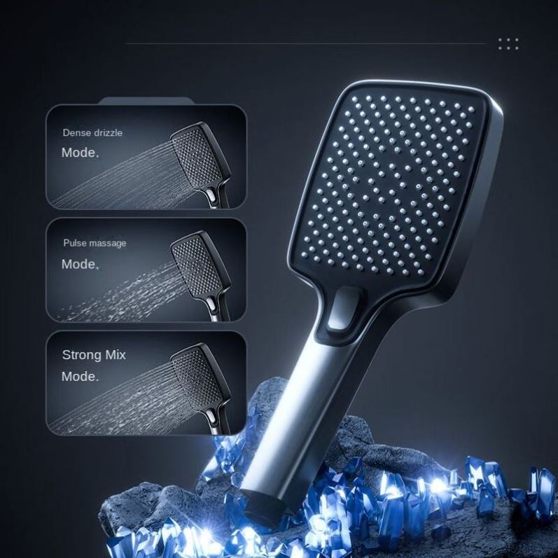 Hot Selling Square Piano key Ambient light Shower Faucet 4 Function Bathroom Shower Set