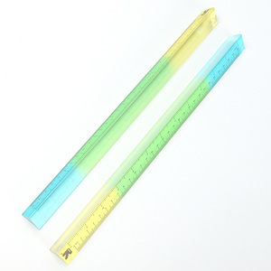 Acrylic Transparent Customized Measuring Stationery Set Triangle Shape Straight Acrylic Ruler