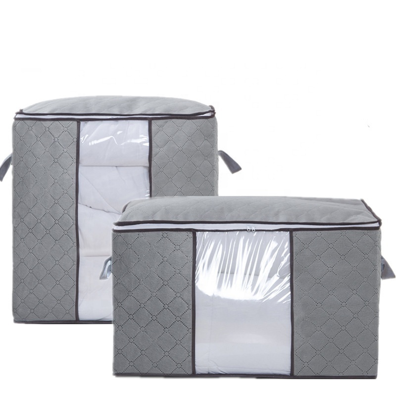 Window Blanket Quilt Pillow Storage Packaging Bag with Zipper Wholesale Factory Price Non Woven PVC Cotton Custom Foldable