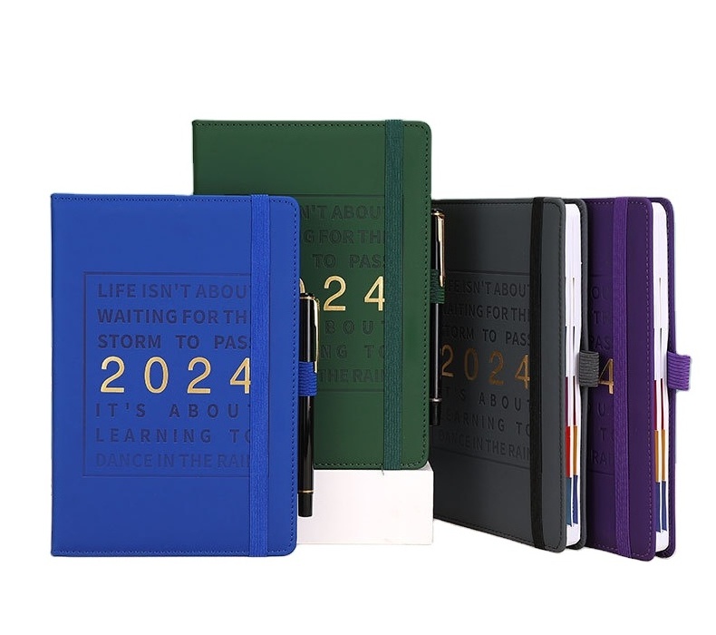 PU Leather Hardcover Planner Personalise Agenda planner and Notebooks Custom 2024