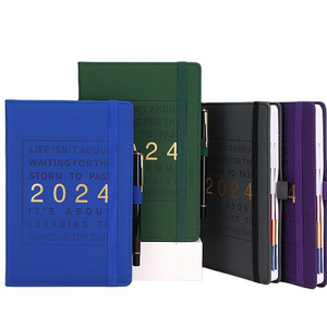 PU Leather Hardcover Planner Personalise Agenda planner and Notebooks Custom 2024