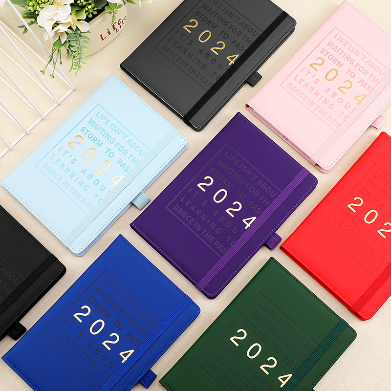 PU Leather Hardcover Planner Personalise Agenda planner and Notebooks Custom 2024