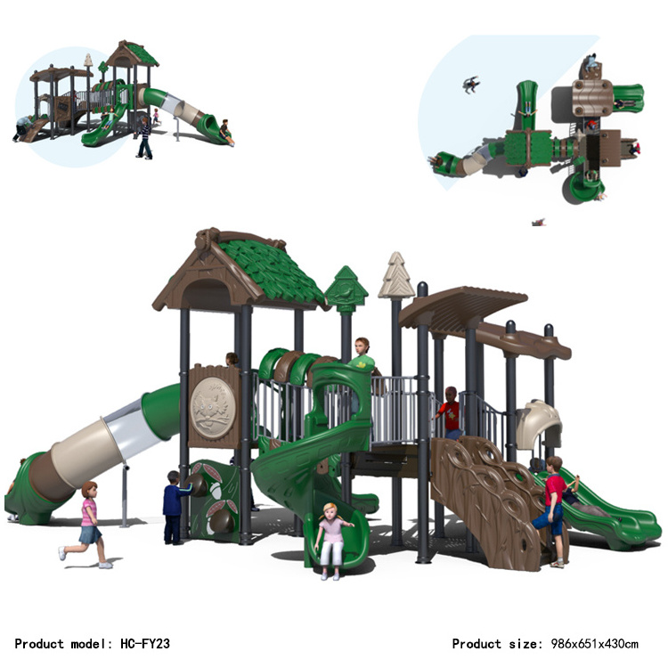 outdoor jungle garden park toys gym carnival rides tube swing set playground kids playhouse stand plastic slide