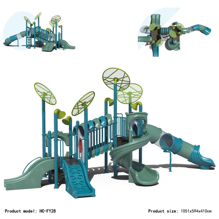 large outdoor combination garden park toys ride tube swing set playground kids playhouse stand plastic slide