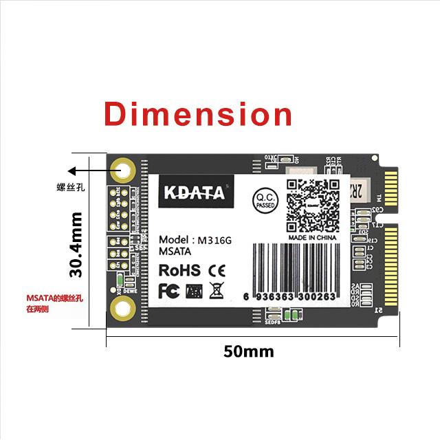 Kdata Half Size mSATA 128GB Half Slim mSATA mini PCIE SSD