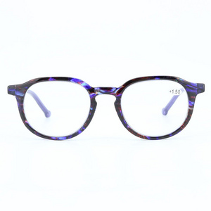 Fashion pc frame newest high quality bifocal foldable round reading glasses