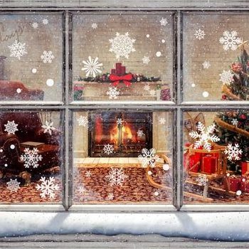 Newest Design Top Quality restaurant supermarket wall or window christmas window static cling stickers