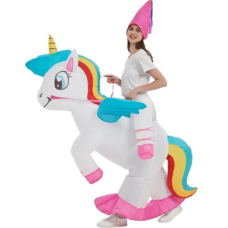 Popular cartoon holiday party inflatable costume toy inflatable animal inflatable unicorn costume for adults