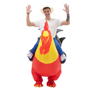 New Product Fan Air Blower Inflatable Red Cock Rooster Costumes Suit For Thanksgiving Cosplay