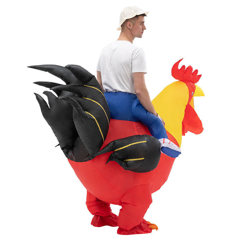 New Product Fan Air Blower Inflatable Red Cock Rooster Costumes Suit For Thanksgiving Cosplay