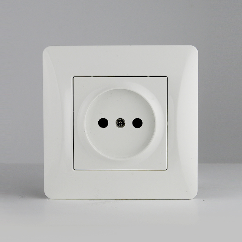 EU standard PC Plastic material 220-250V Push Button Flush Mounted Electrical Home Use Electric Light wall switch Socket