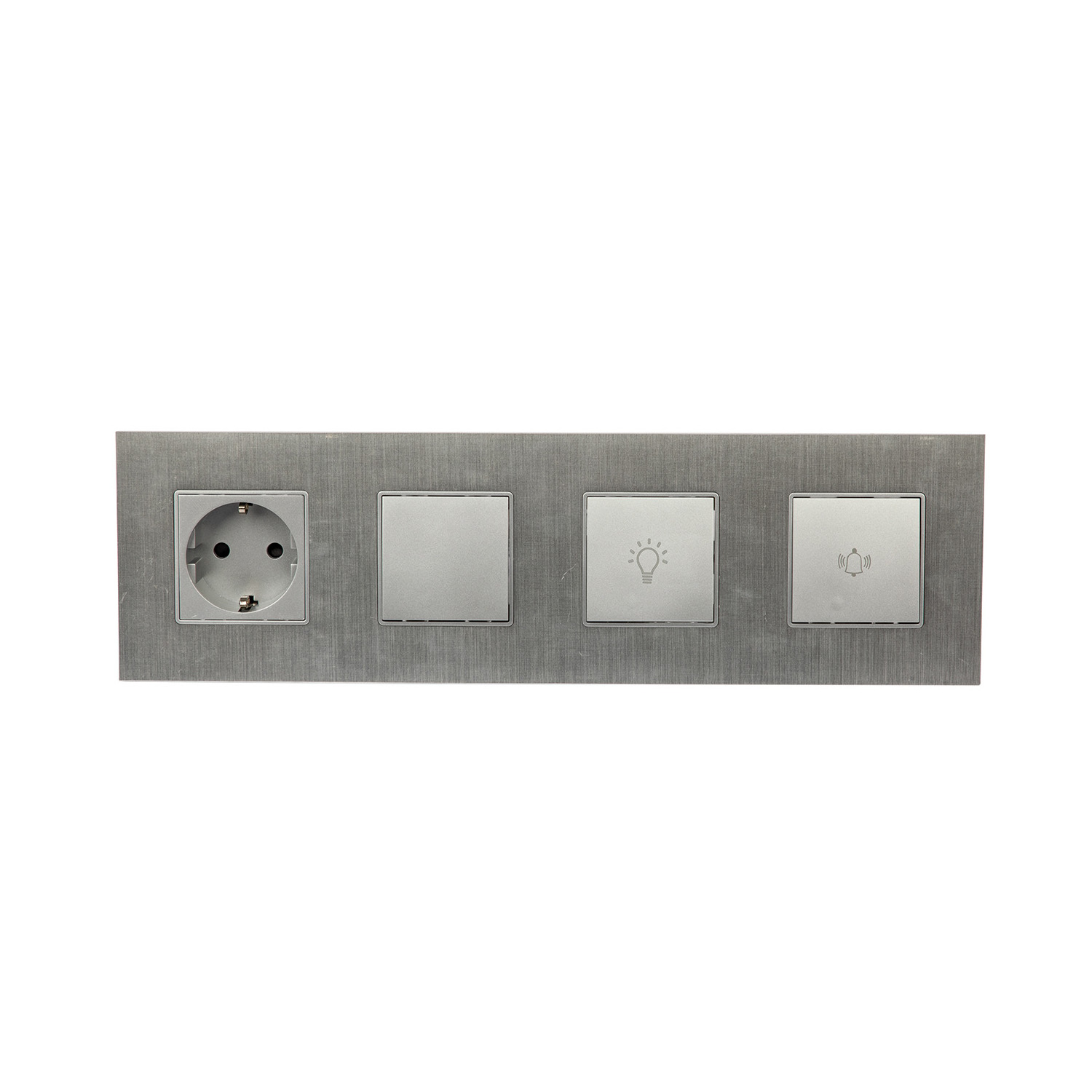 EU Standard Italy Standard Design Custom Plastic Glass Aluminum Panel 4 5 6 7 Gang Wall Switches Light Switch And Socket