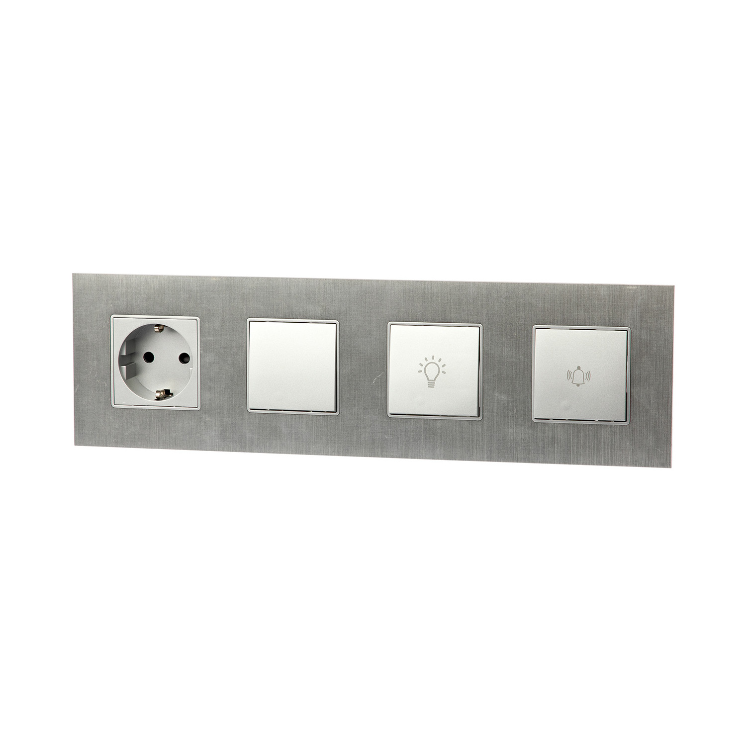 EU Standard Italy Standard Design Custom Plastic Glass Aluminum Panel 4 5 6 7 Gang Wall Switches Light Switch And Socket