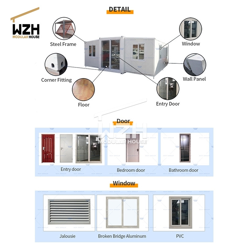 Multi-functional Extendable tiny homes ready to ship trailer houses slide out container house prefab houses