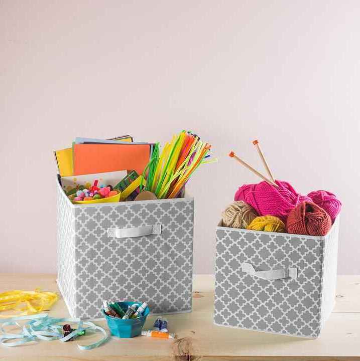 Storage Cubes non woven box Storage Bins Dual Handles Foldable Cube Baskets for Home