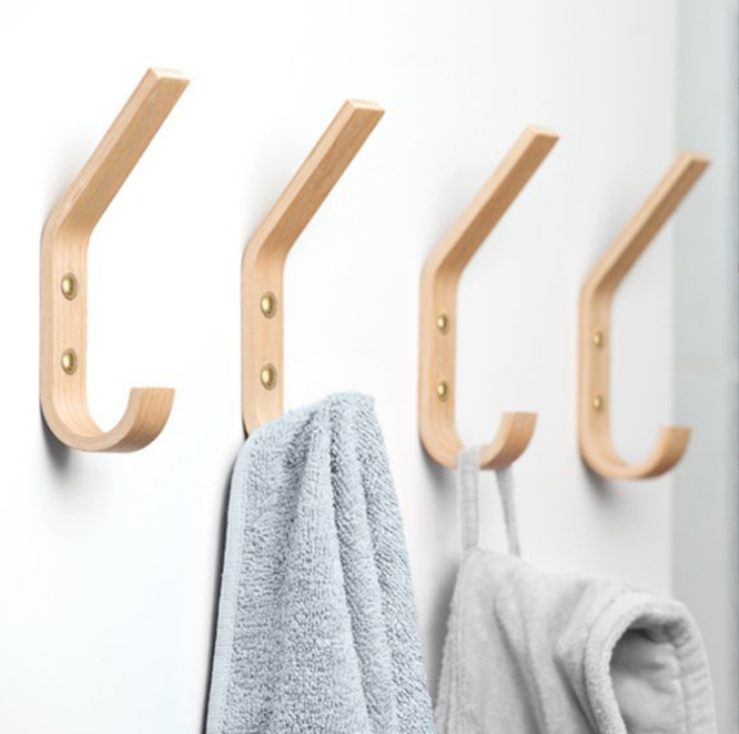 Solid wood J shape hanging hook creative hooks wall organisation newest wooden wall hanger wood wall hook