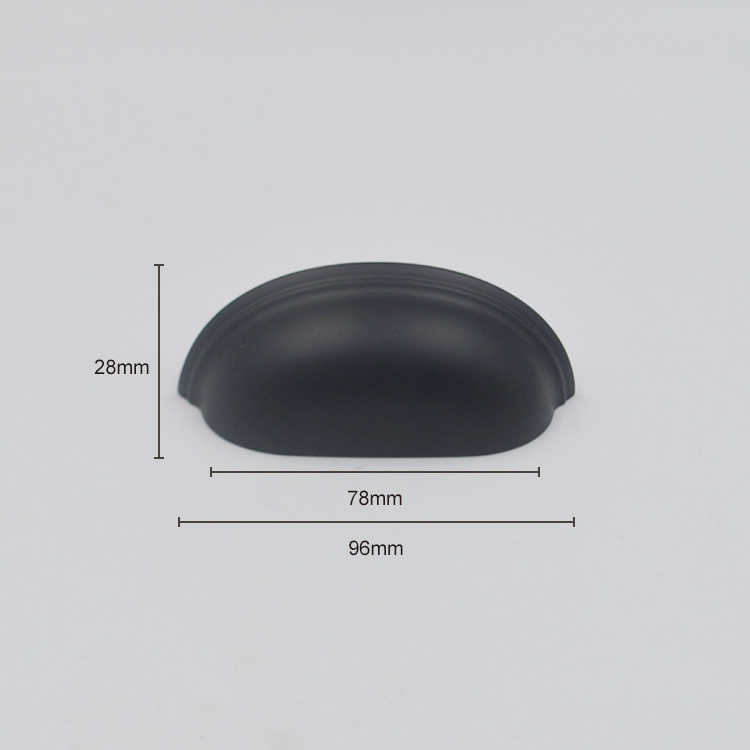 Wholesale bedroom luxury zinc alloy drawer furniture handle matte black kitchen hardware and closet handles