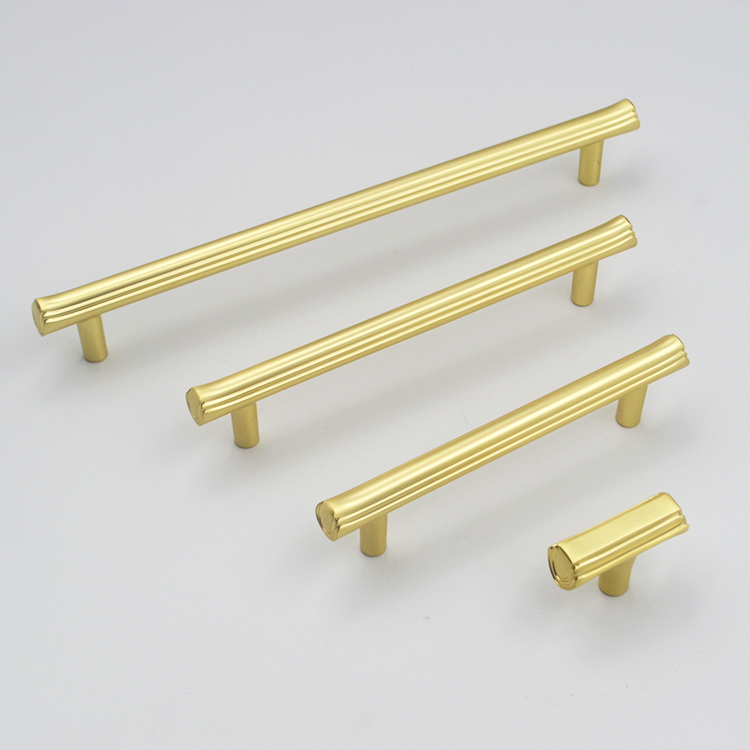 Cabinet Hardware Brushed Brass Euro Style Bar Handle Pull Wardrobe Handle Gold Cabinet Handle