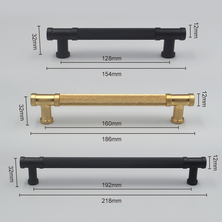 knurled brass matt black hardware kitchen cupboard cabinet t bar pulls handles, knurled t bar cabinet pull handle black