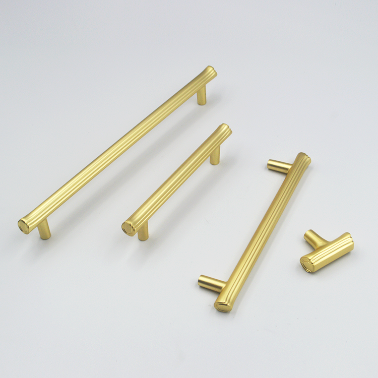 Cabinet Hardware Brushed Brass Euro Style Bar Handle Pull Wardrobe Handle Gold Cabinet Handle