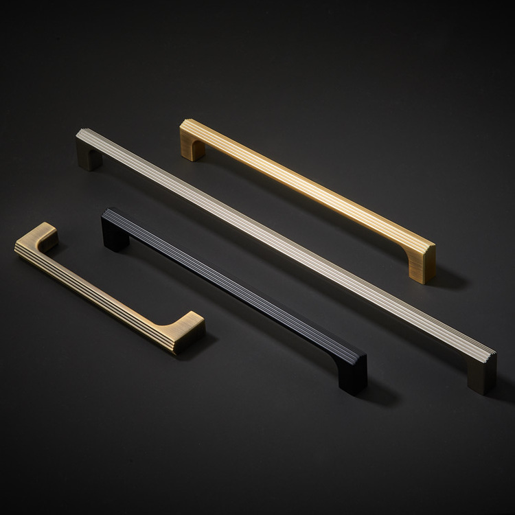 HONGHUI Wholesale kitchen cabinet handles matte black and brass handles and knobs for kitchen cabinet