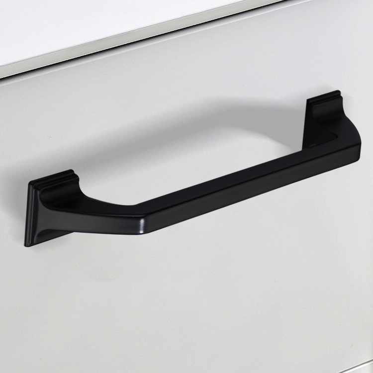 HIWELL modern cabinet handles square design solid black furniture gold kitchen cabinet handles