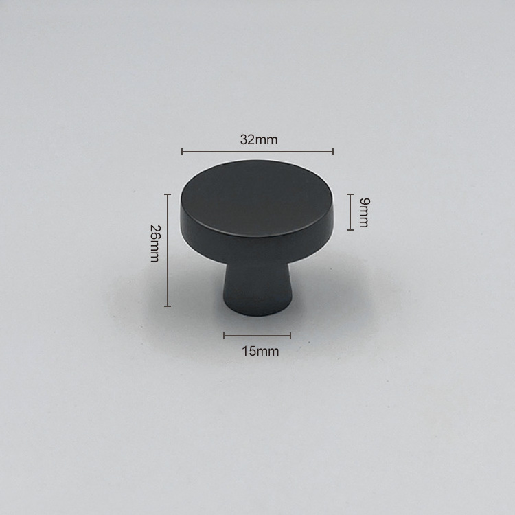 HONGHUI Drawer Knob Gold Black Single Hole Knob European Cabinet Wardrobe Handle Cabinet Round Knobs