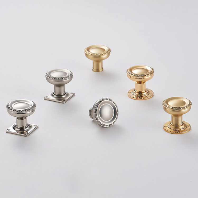 Modern style antique drawer pulls and knobs chrome gold color round knobs for drawer and furniture