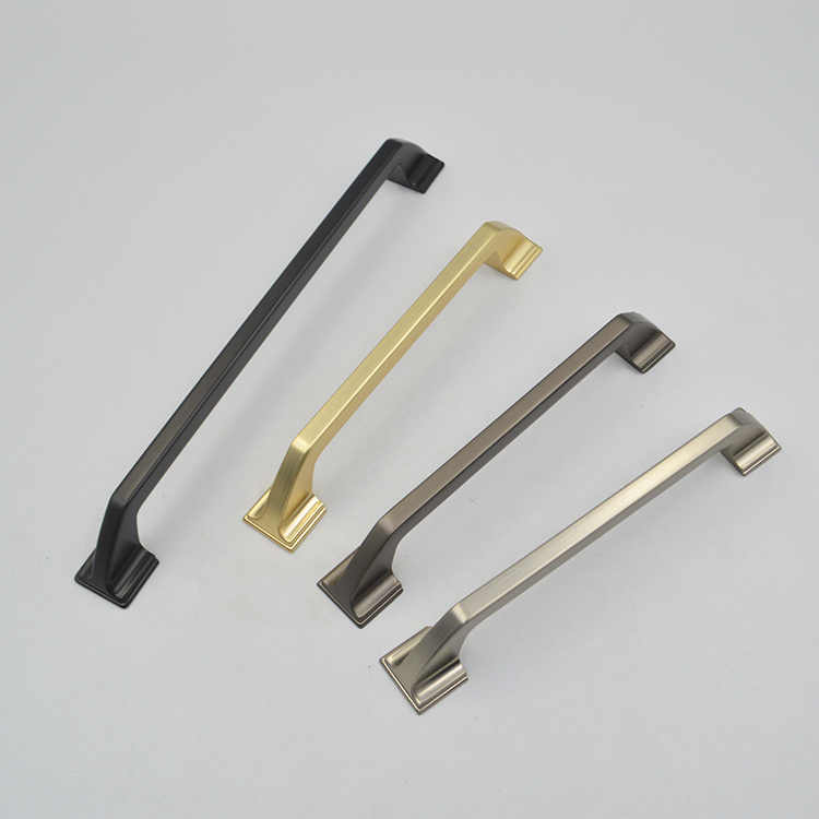 HIWELL modern cabinet handles square design solid black furniture gold kitchen cabinet handles