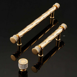 luxury brass modern gold crystal knob agate drawer cabinet handle for furniture wardrobe