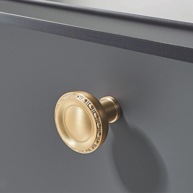 Modern style antique drawer pulls and knobs chrome gold color round knobs for drawer and furniture