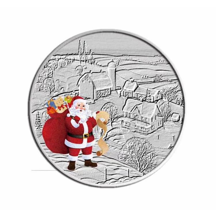 Custom Metal Reindeer Plating Gold Silver Santa Christmas Coins