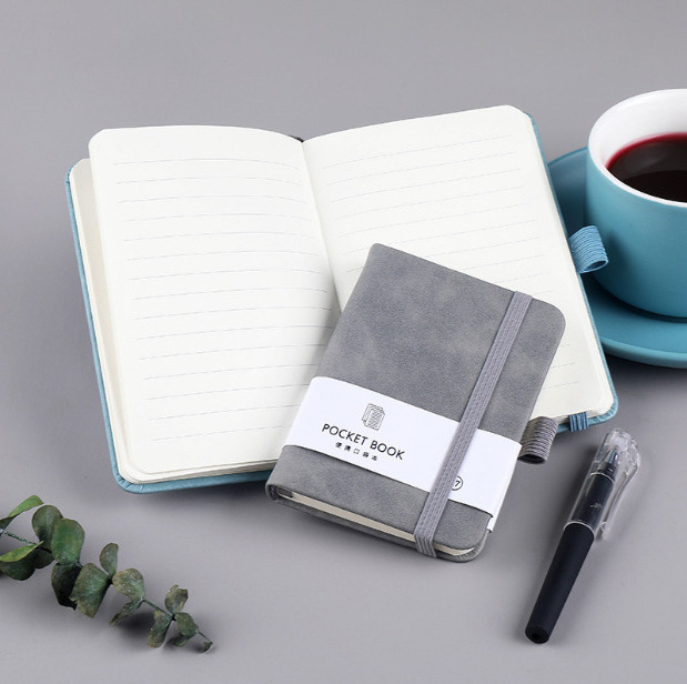 2024 New A6 Small Portable Notebook Pocket Notepad Diary Pu Leather Cover NoteBook With Pen Holder