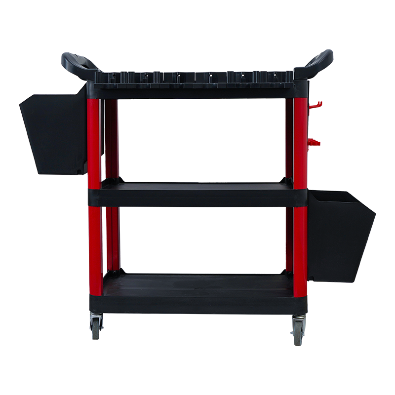 High Quality Multi-function Auto Repair 3 Shelf Storage Hand Push Plastic Tool Cart Cleaning Car Detailing Rolling Trolley  Cart