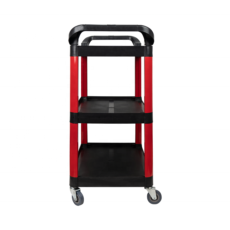 Hot Selling Utility 3 Tier Rolling Hand Push Tool Cart Trolley With Wheels For Service Detailing Car Wash Beauty Plastic