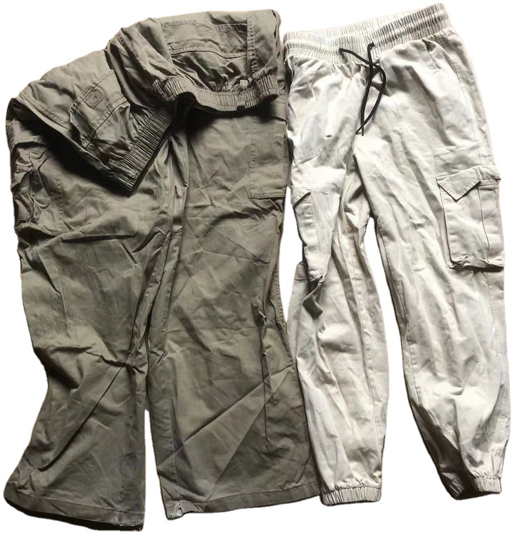 UK AA quality used clothes bales ukay ukay man cargo pants long thrift mens multi pocket trousers in klgs