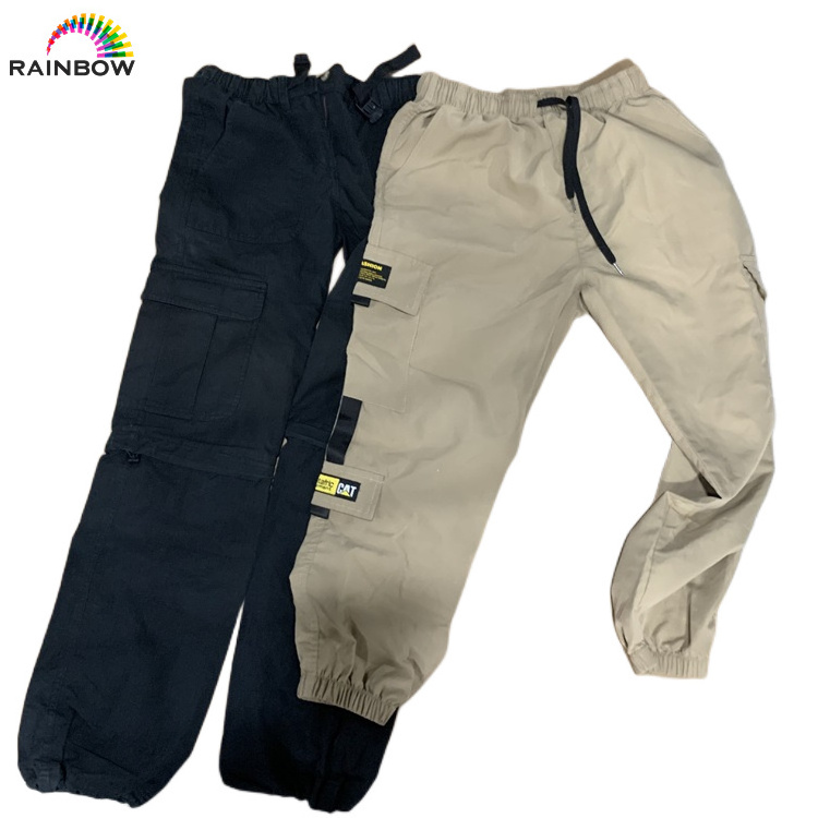 UK AA quality used clothes bales ukay ukay man cargo pants long thrift mens multi pocket trousers in klgs