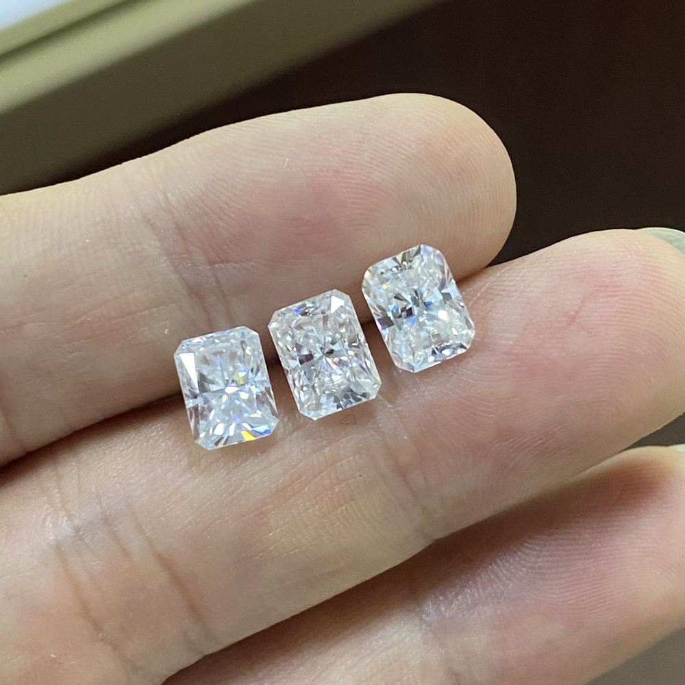 10x12mm 8 Carat VVS1 D EF GH IJ White Loose GRA Radiant Cut Moissanite Diamond