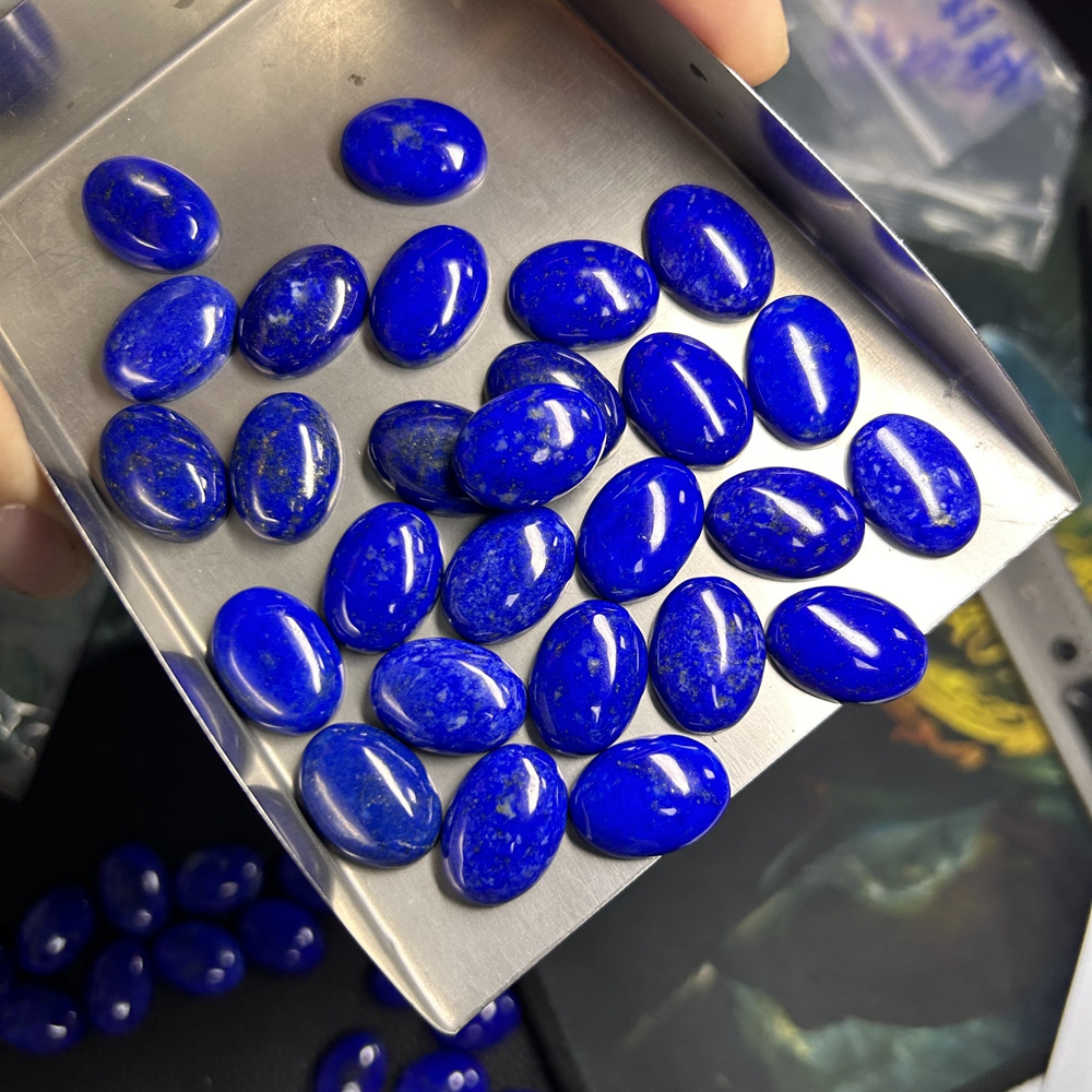 Wholesale Natural Lapis Lazuli  Stone Oval Flat back Cabochon Beads