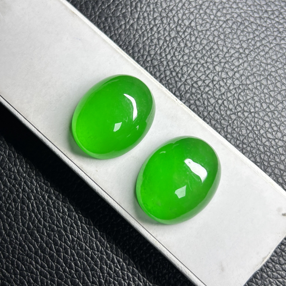 HQ GEMS Natural Green Myanmar Jadeite Loose Gemstone Flatback Cabochon Beads Burma Jade Stone Price