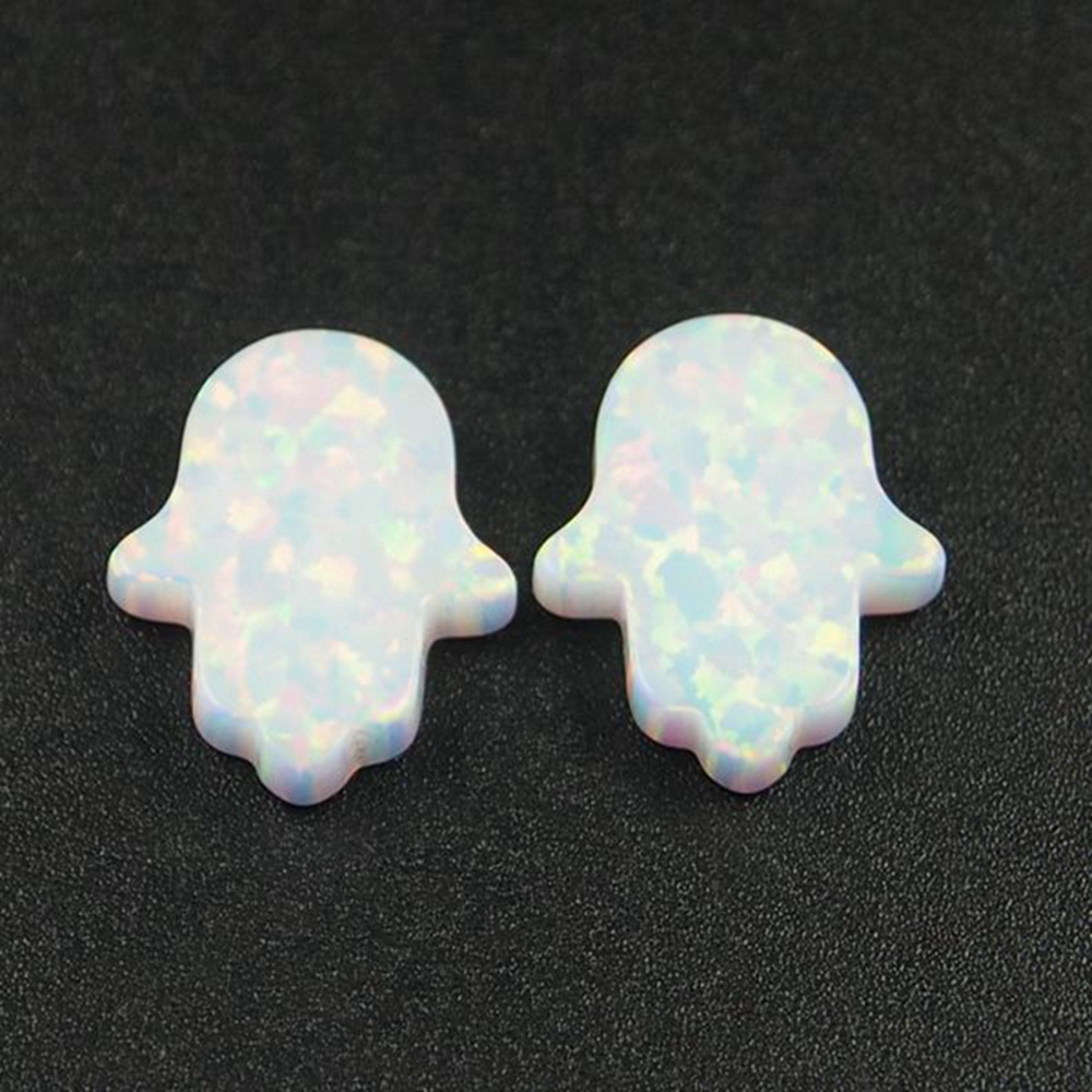 HQ Gems Synthetic Opal Stone  11x13mm Side Hole Hamsa Shape  Opal Stone Price Per Grams