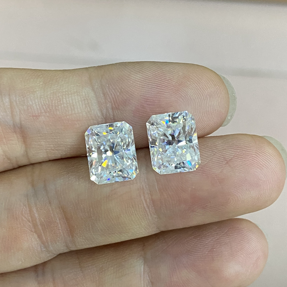 10x12mm 8 Carat VVS1 D EF GH IJ White Loose GRA Radiant Cut Moissanite Diamond