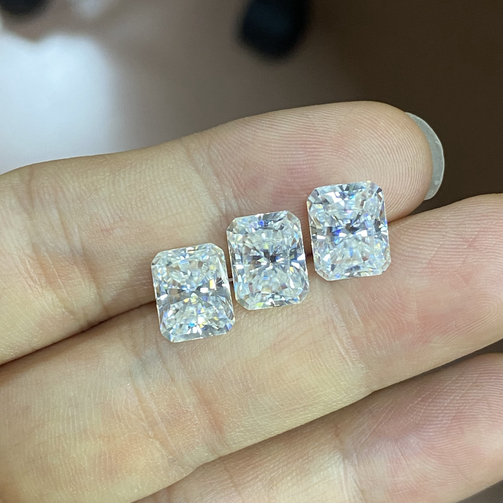 10x12mm 8 Carat VVS1 D EF GH IJ White Loose GRA Radiant Cut Moissanite Diamond