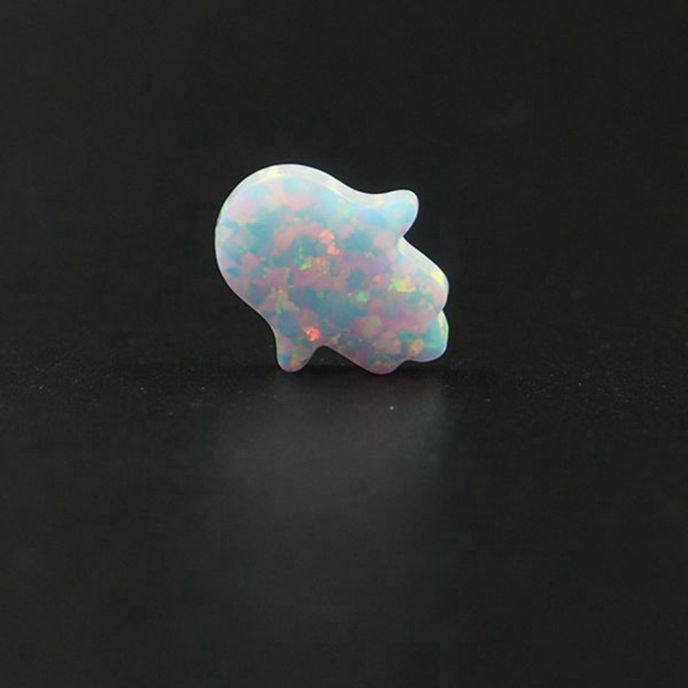 HQ Gems Synthetic Opal Stone  11x13mm Side Hole Hamsa Shape  Opal Stone Price Per Grams