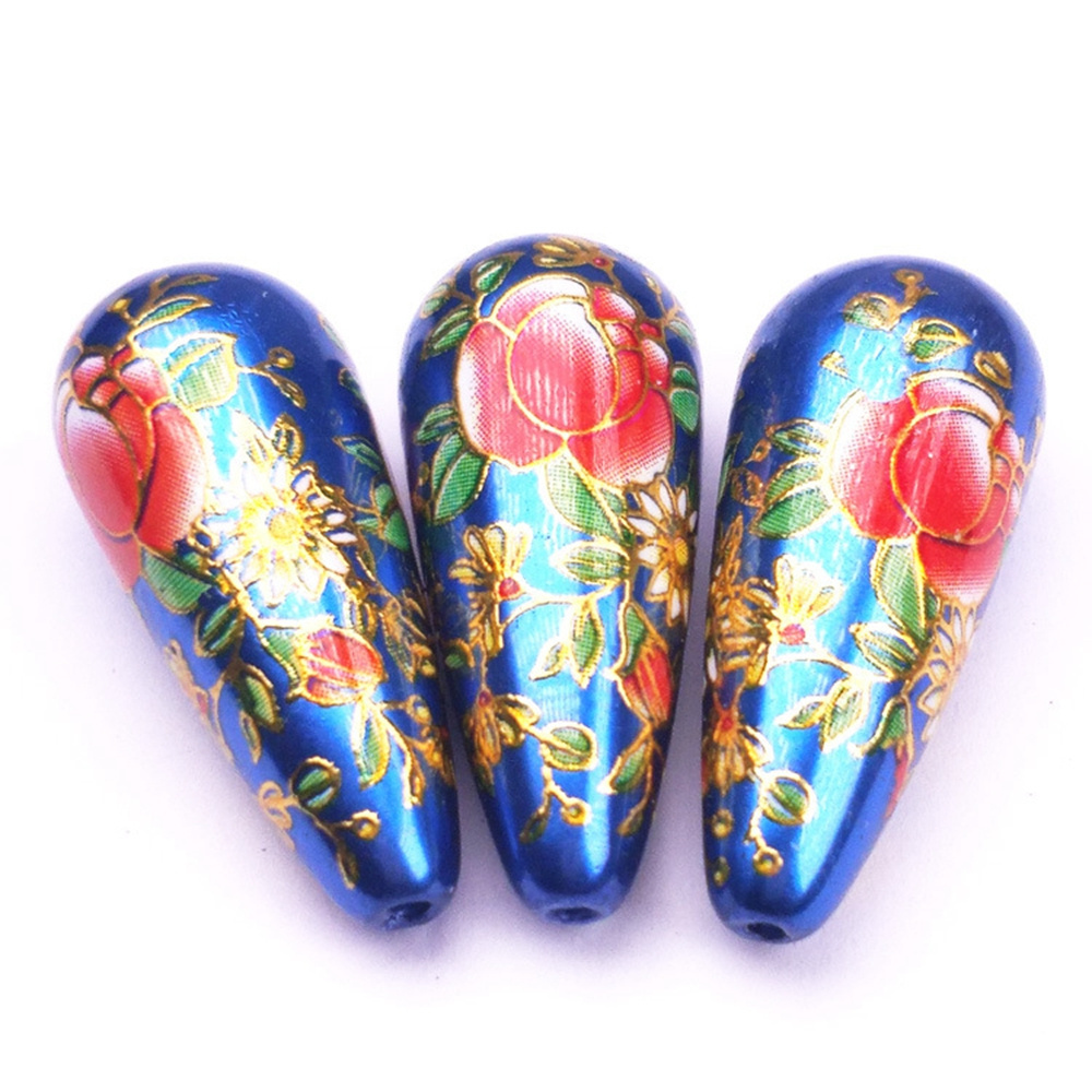 Drilled hole Beads Japanese crystal Painted Beads Hand-painted teardrop Beads for Jewelry making