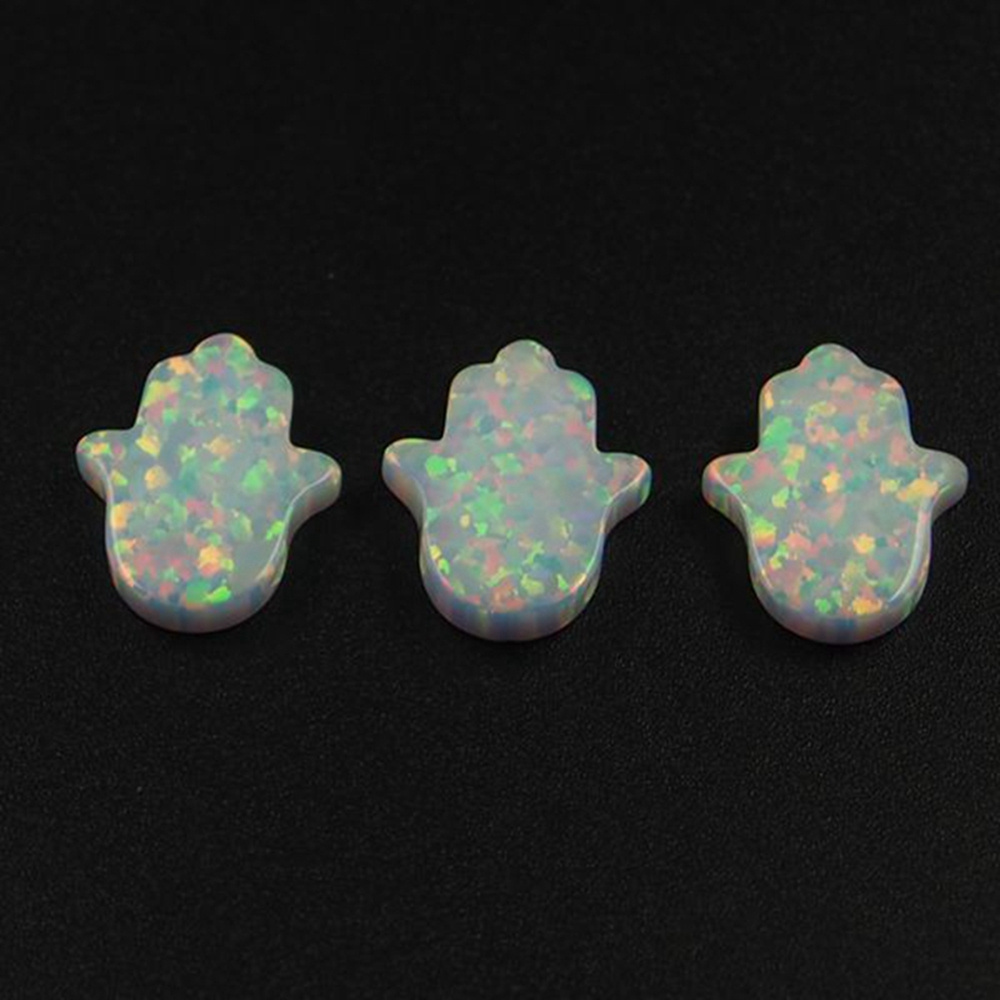 HQ Gems Synthetic Opal Stone  11x13mm Side Hole Hamsa Shape  Opal Stone Price Per Grams