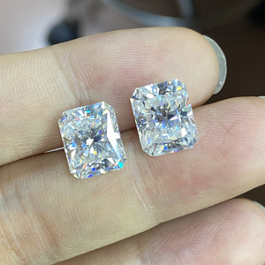 10x12mm 8 Carat VVS1 D EF GH IJ White Loose GRA Radiant Cut Moissanite Diamond